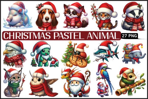 Download Christmas Pastel Animal Clipart - Animal Collection
