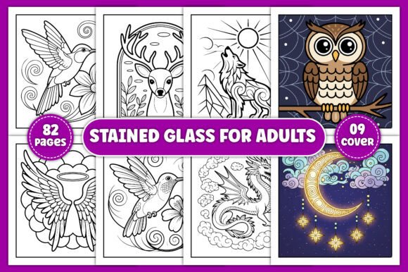 Download Stained Glass Coloring Page for Adults - Adults Collection
