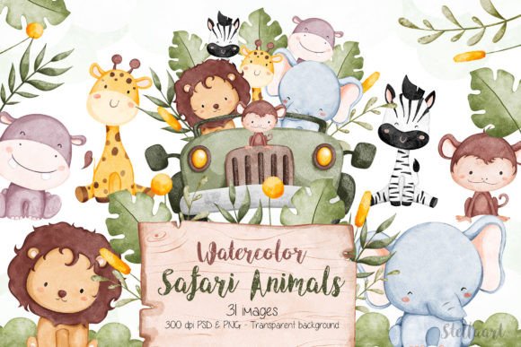 Download Watercolor Safari Animals - Safari animals Collection