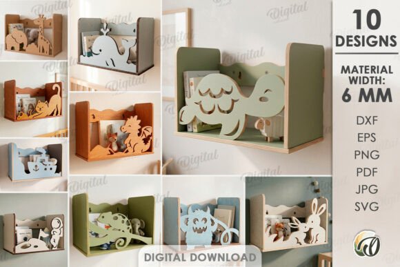 Download 3D Kids Wall Shelves Bundle Laser Cut - Kids Collection