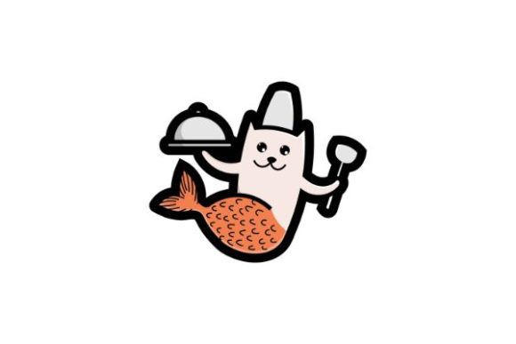 Download Cute Cat Mermaid, Happy Chef, Stickers, - Sticker Collection