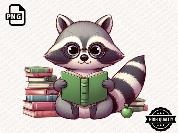 Download Cute Animal Reading Book Clipart PNG - Animal Collection