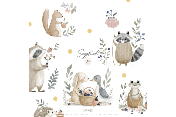 Download Watercolor Woodland Animals Clipart Set - Animal Collection