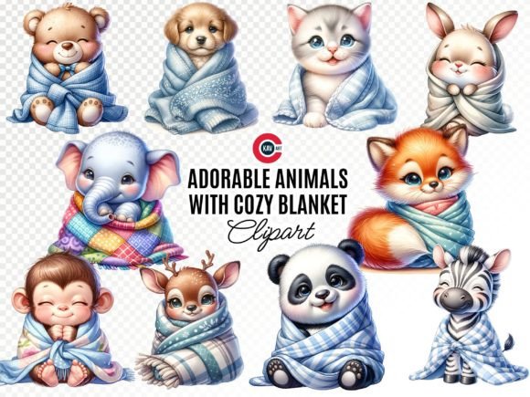 Download Adorable Animals with Cozy Blankets - Animal Collection