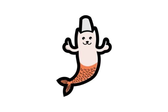 Download Cute Cat Mermaid, Happy Chef, Stickers, - Sticker Collection