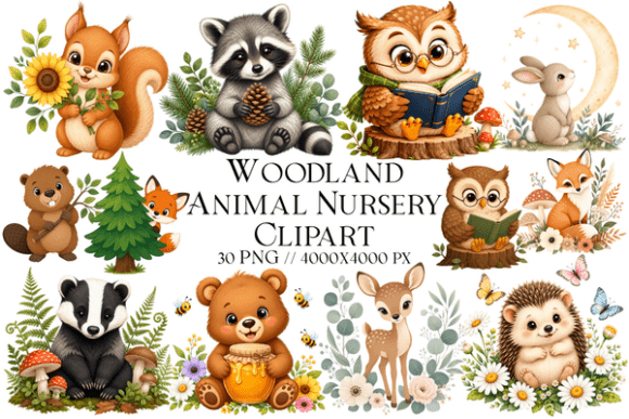 Download Woodland Animal Nursery Clipart - Animal Collection