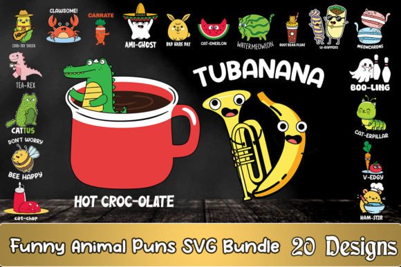 Download Funny Animal Puns SVG Bundle - Animal Collection