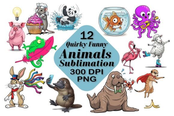 Download Funny Animals Sublimation PNG - Animal Collection