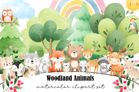 Download Watercolor Woodland Animals Clipart - Animal Collection