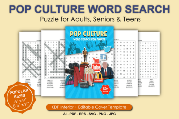 Download Popular Culture Word Search for Adults - Adults Collection