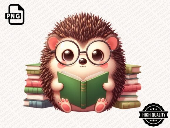 Download Cute Animal Reading Book Clipart PNG - Animal Collection
