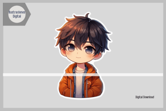 Download Boy Anime Kawaii Sticker Clipart PNG - Sticker Collection