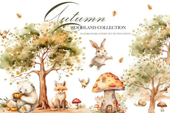 Download Autumn Woodland Animals Clipart Set - Animal Collection