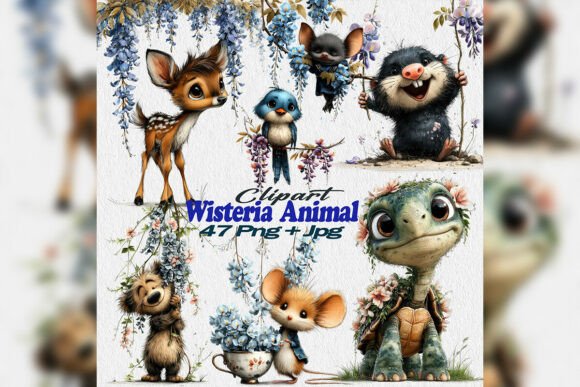 Download Whimsical Wisteria Animal Png Woodland - Animal Collection