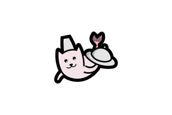 Download Cute Cat Mermaid, Happy Chef, Stickers, - Sticker Collection