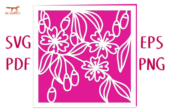 Download Plum Blossom Greetings Card SVG Cut File - Greetings card Collection