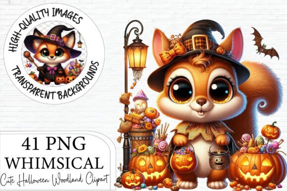 Download Cute Halloween Woodland Animals Clipart - Animal Collection