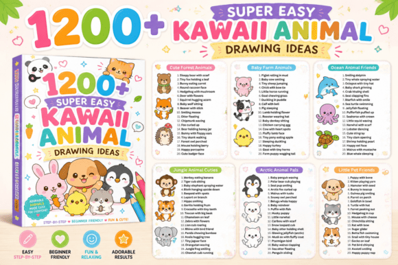 Download 1200+ Super Easy Kawaii Animal Drawing - Animal Collection