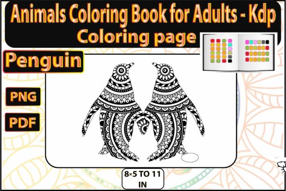 Download Penguin Couple Coloring Page for Adults - Adults Collection