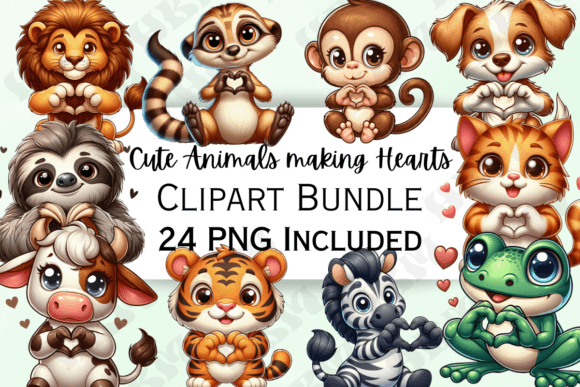 Download Cute Animals Making Heart Shapes Clip - Animal Collection