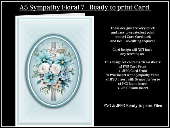 Download A5 Sympathy Floral 7 Greetings Card - Greetings card Collection
