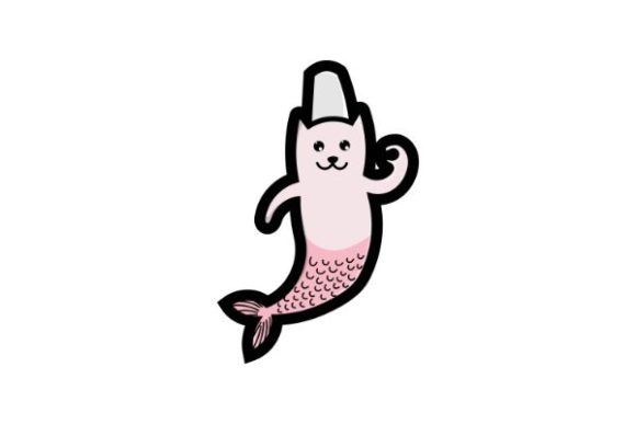 Download Cute Cat Mermaid, Happy Chef, Stickers, - Sticker Collection