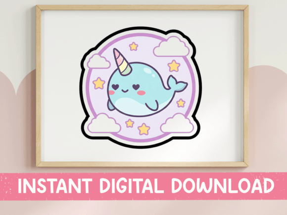 Download Narwhal Heart Eyes Cloud Sticker - Sticker Collection