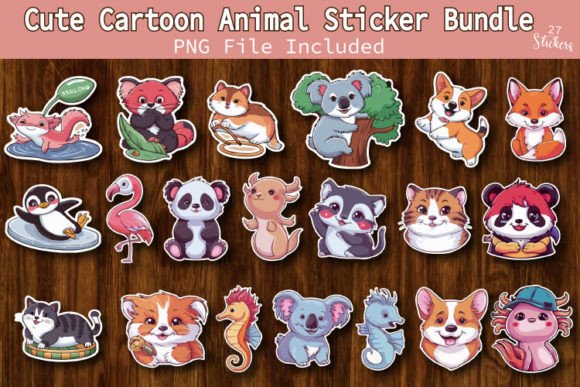 Download Cute Cartoon Animal Sticker Bundle - Sticker Collection
