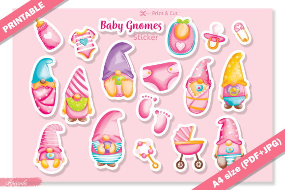 Download Baby Gnome Baby Shower Printable Sticker - Sticker Collection