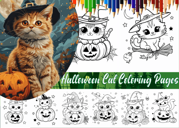 Download Halloween Cat Coloring Book for Kids - Kids Collection
