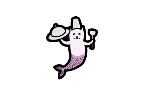 Download Cute Cat Mermaid, Happy Chef, Stickers, - Sticker Collection