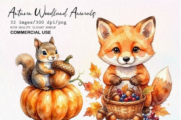 Download Autumn Woodland Animals Clipart Bundle - Animal Collection