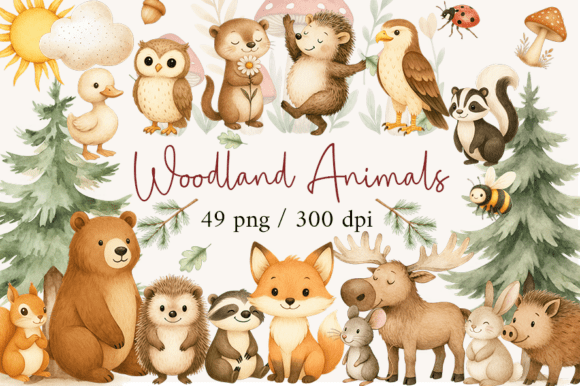 Download Woodland Animals Clipart, Baby Nursery, - Animal Collection