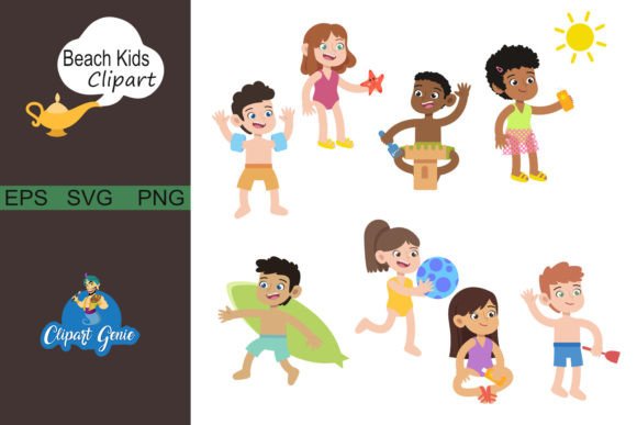 Download Beach Kids Clipart Bundle - Kids Collection