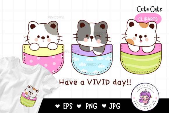 Download Cute Cat Clipart in Pocket Kawaii Animal - Animal Collection
