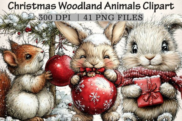 Download Christmas Woodland Animals Clipart - Animal Collection