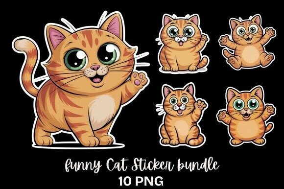 Download Funny Cat Sticker Bundle - Sticker Collection