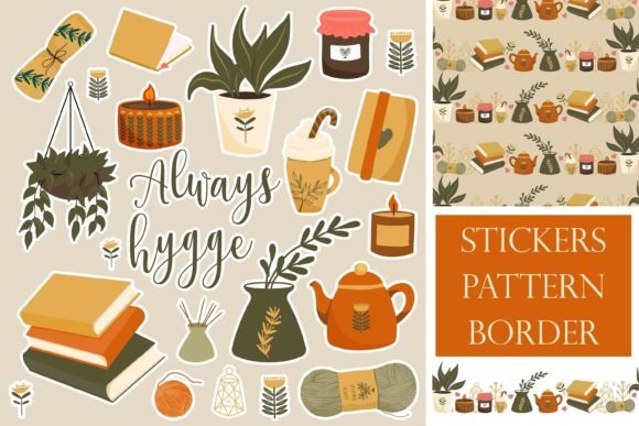 Download Hygge Stickers, Pattern Png, Jpeg - Sticker Collection