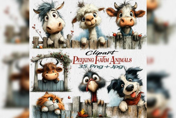 Download Spring Festival Peeking Farm Animals Png - Animal Collection
