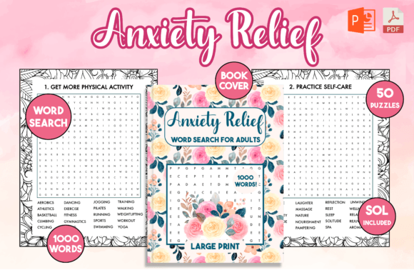 Download Anxiety Relief Word Search for Adults - Adults Collection