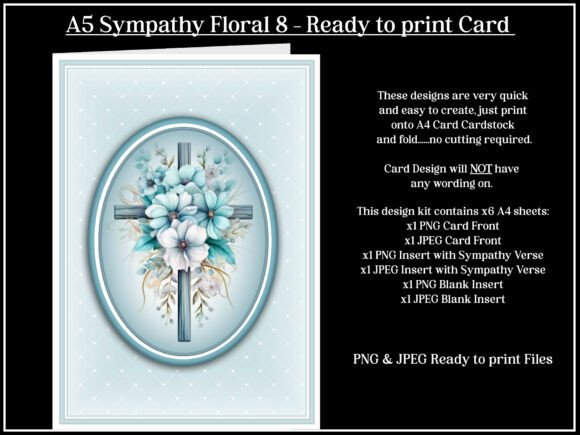 Download A5 Sympathy Floral 8 Greetings Card - Greetings card Collection