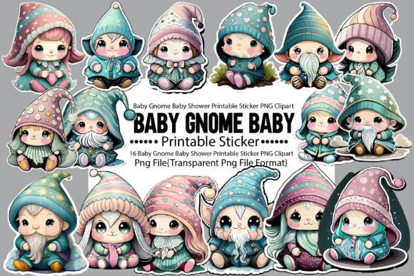 Download Baby Gnome Baby Shower Printable Sticker - Sticker Collection