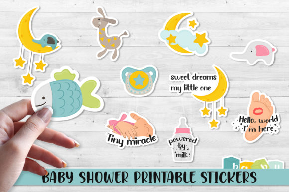 Download Baby Shower Printable Stickers. - Sticker Collection