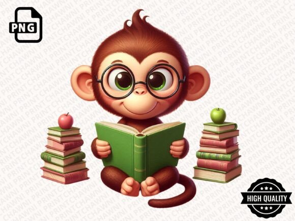 Download Cute Animal Reading Book Clipart PNG - Animal Collection