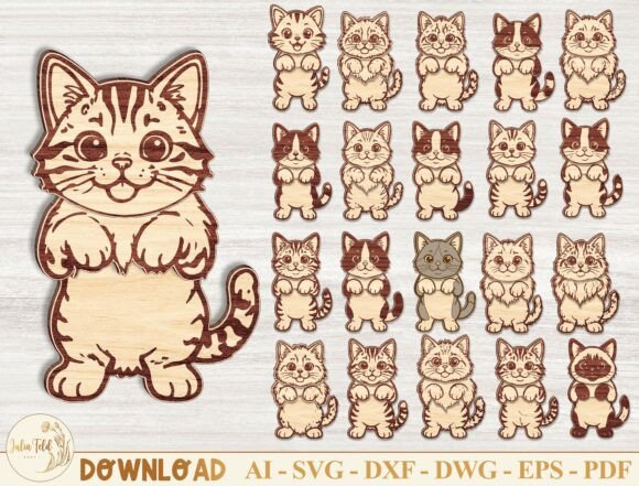 Download Wobbly Cat Animal Magnets SVG Bundle - Animal Collection