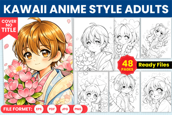 Download Kawaii Anime Style Adults Coloring Pages - Adults Collection