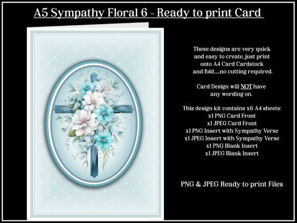 Download A5 Sympathy Floral 6 Greetings Card - Greetings card Collection