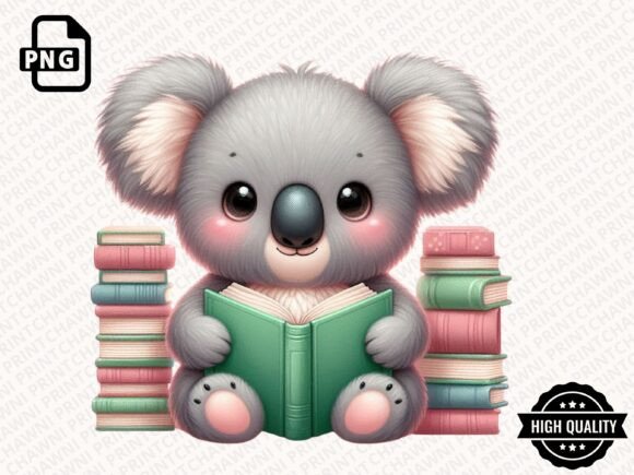 Download Cute Animal Reading Book Clipart PNG - Animal Collection
