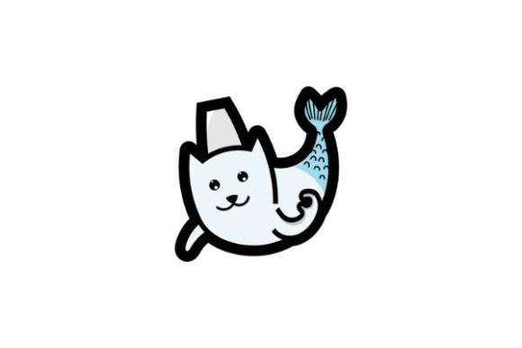 Download Cute Cat Mermaid, Happy Chef, Stickers, - Sticker Collection