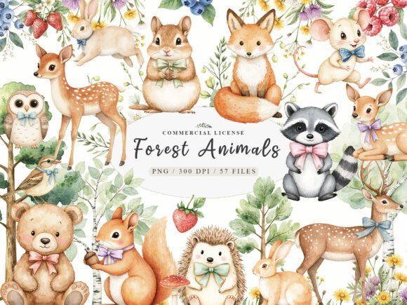 Download Forest Spring Woodland Animals Clipart - Animal Collection